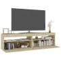 Muebles de TV con luces LED 2 unidades roble Sonoma 75x35x40 cm de vidaXL, Muebles TV - Ref: Foro24-804398, Precio: 79,10 €, ...