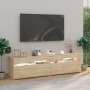 Muebles de TV con luces LED 2 unidades roble Sonoma 75x35x40 cm de vidaXL, Muebles TV - Ref: Foro24-804398, Precio: 79,10 €, ...