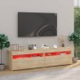 Muebles de TV con luces LED 2 unidades roble Sonoma 75x35x40 cm de vidaXL, Muebles TV - Ref: Foro24-804398, Precio: 79,10 €, ...