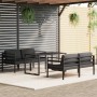 Set muebles de jardín 5 pzas y cojines aluminio gris antracita en Conjuntos de jardín | Comprar online en Foru.es