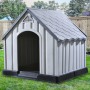 Caseta para perros gris 92x87x91 cm plástico en Casetas para perros | Comprar online en Foru.es