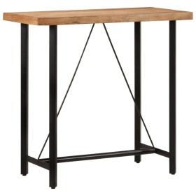 Mesa alta de hierro y madera maciza de acacia 110x55x107 cm en Mesas de comedor | Comprar online en Foru.es
