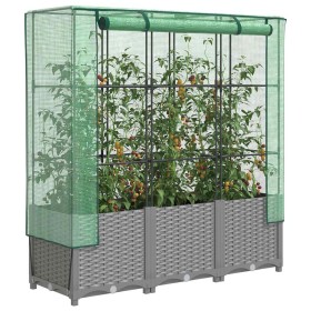 Arriate con cubierta invernadero aspecto ratán 120x40x138 cm en Macetas y jardineras | Comprar online en Foru.es