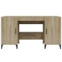 Escritorio madera contrachapada color roble Sonoma 140x50x75 cm en Oficina | Comprar online en Foru.es