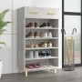 Mueble zapatero madera contrachapada gris hormigón 60x35x105 cm en Zapateros y organizadores de calzado | Comprar online en Foru