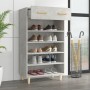 Mueble zapatero madera contrachapada gris hormigón 60x35x105 cm en Zapateros y organizadores de calzado | Comprar online en Foru