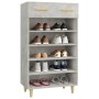 Mueble zapatero madera contrachapada gris hormigón 60x35x105 cm en Zapateros y organizadores de calzado | Comprar online en Foru