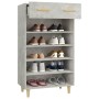 Mueble zapatero madera contrachapada gris hormigón 60x35x105 cm en Zapateros y organizadores de calzado | Comprar online en Foru