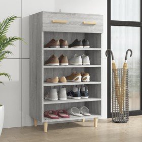 Mueble zapatero madera contrachapada gris Sonoma 60x35x105 cm en Zapateros y organizadores de calzado | Comprar online en Foru.e