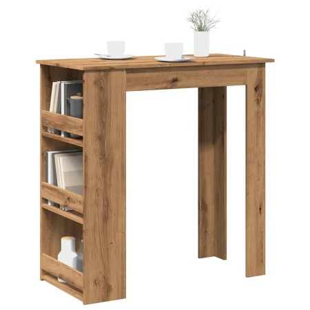 Mesa bar con estante almacenaje roble artisan 102x50x103,5 cm en Mesas de comedor | Comprar online en Foru.es