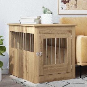 Jaula para perros mueble madera contrachapada roble artesanal en Casetas para perros | Comprar online en Foru.es