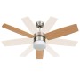 Ventilador de techo con luz con mando marrón claro 108 cm de vidaXL, Ventiladores de techo - Ref: Foro24-51490, Precio: 152,9...