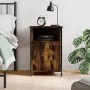 Mesita de noche madera contrachapada roble ahumado 40x42x60 cm de vidaXL, Mesitas de noche - Ref: Foro24-825917, Precio: 43,2...