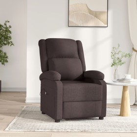 Sillón reclinable eléctrico tela marrón oscuro en Sillones | Comprar online en Foru.es