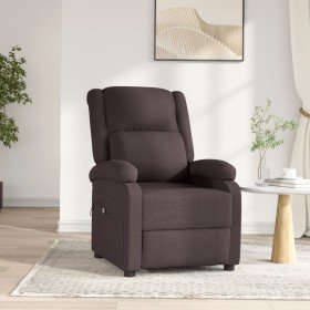 Sillón reclinable eléctrico tela marrón oscuro en Sillones | Comprar online en Foru.es