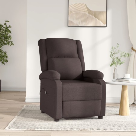 Sillón reclinable eléctrico tela marrón oscuro en Sillones | Comprar online en Foru.es