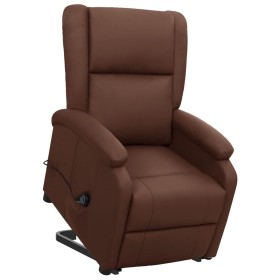 Sillón elevable cuero sintético marrón en Sillones | Comprar online en Foru.es
