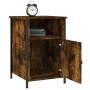 Mesita de noche madera contrachapada roble ahumado 40x42x60 cm de vidaXL, Mesitas de noche - Ref: Foro24-825917, Precio: 43,2...