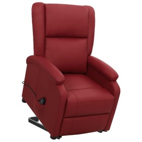 Sillón elevable cuero sintético rojo tinto en Sillones | Comprar online en Foru.es