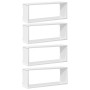 Estante cubo pared 4 uds contrachapado blanco brillo 60x15x23cm en Estanterías | Comprar online en Foru.es