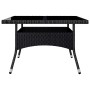Set de comedor de jardín 9 pzas ratán PE vidrio templado negro en Conjuntos de jardín | Comprar online en Foru.es