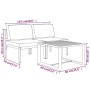 Set muebles de jardín 3 pzas y cojines aluminio gris antracita en Conjuntos de jardín | Comprar online en Foru.es