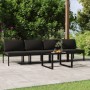 Set muebles de jardín 5 pzas y cojines aluminio gris antracita en Conjuntos de jardín | Comprar online en Foru.es
