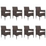 Set de comedor de jardín 9 pzas ratán PE vidrio templado marrón en Conjuntos de jardín | Comprar online en Foru.es