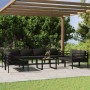Set muebles de jardín 9 pzas y cojines aluminio gris antracita en Conjuntos de jardín | Comprar online en Foru.es