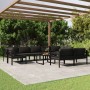 Set muebles de jardín 10 pzas y cojines aluminio gris antracita en Conjuntos de jardín | Comprar online en Foru.es