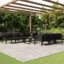 Set muebles de jardín 11 pzas y cojines aluminio gris antracita en Conjuntos de jardín | Comprar online en Foru.es