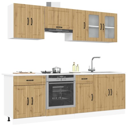 Mueble de cocina Kalmar 8 piezas artesanal roble en Armarios de cocina | Comprar online en Foru.es