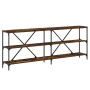 Mesa consola hierro madera ingeniería roble ahumado 200x30x75cm en Mesas auxiliares | Comprar online en Foru.es