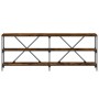Mesa consola hierro madera ingeniería roble ahumado 200x30x75cm en Mesas auxiliares | Comprar online en Foru.es