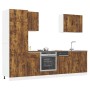 Mueble cocina Lucca roble ahumado 7 pzas madera contrachapada en Armarios de cocina | Comprar online en Foru.es