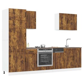 Mueble cocina Lucca roble ahumado 7 pzas madera contrachapada en Armarios de cocina | Comprar online en Foru.es