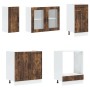 Conjunto de armarios de cocina "Lucca" de 8 piezas de madera de ingeniería de roble ahumado en Armarios de cocina | Comprar onli