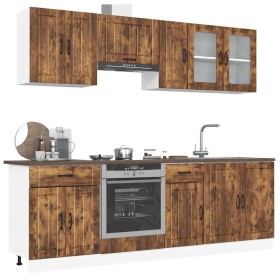 Conjunto de armarios de cocina "Lucca" de 8 piezas de madera de ingeniería de roble ahumado en Armarios de cocina | Comprar onli
