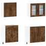 Conjunto de armarios de cocina de 4 piezas "Lucca" de madera de ingeniería de roble ahumado en Armarios de cocina | Comprar onli