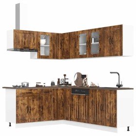 Mueble cocina Lucca roble ahumado 11 pzas madera contrachapada en Armarios de cocina | Comprar online en Foru.es