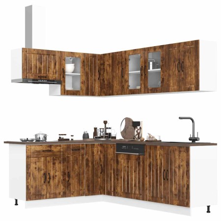 Mueble cocina Lucca roble ahumado 11 pzas madera contrachapada en Armarios de cocina | Comprar online en Foru.es