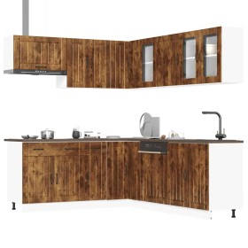 Mueble cocina Lucca roble ahumado 11 pzas madera contrachapada en Armarios de cocina | Comprar online en Foru.es