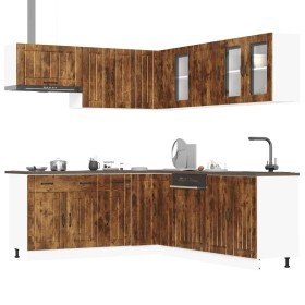Mueble cocina Lucca roble ahumado 11 pzas madera contrachapada en Armarios de cocina | Comprar online en Foru.es