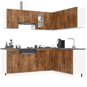 Mueble cocina Lucca roble ahumado 11 pzas madera contrachapada en Armarios de cocina | Comprar online en Foru.es
