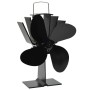 Ventilador de estufa accionado por calor 4 aspas negro de vidaXL, Ventiladores para chimeneas de leña - Ref: Foro24-51241, Pr...