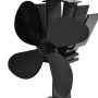 Ventilador de estufa accionado por calor 4 aspas negro de vidaXL, Ventiladores para chimeneas de leña - Ref: Foro24-51241, Pr...