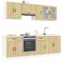 Mueble cocina Kalmar roble sonoma 8 pzas madera contrachapada en Armarios de cocina | Comprar online en Foru.es