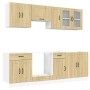 Mueble cocina Kalmar roble sonoma 8 pzas madera contrachapada en Armarios de cocina | Comprar online en Foru.es