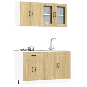 Mueble cocina Kalmar roble sonoma 4 pzas madera contrachapada en Armarios de cocina | Comprar online en Foru.es