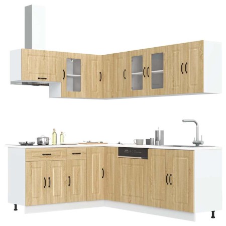 Mueble cocina Kalmar roble sonoma 11 pzas madera contrachapada en Armarios de cocina | Comprar online en Foru.es